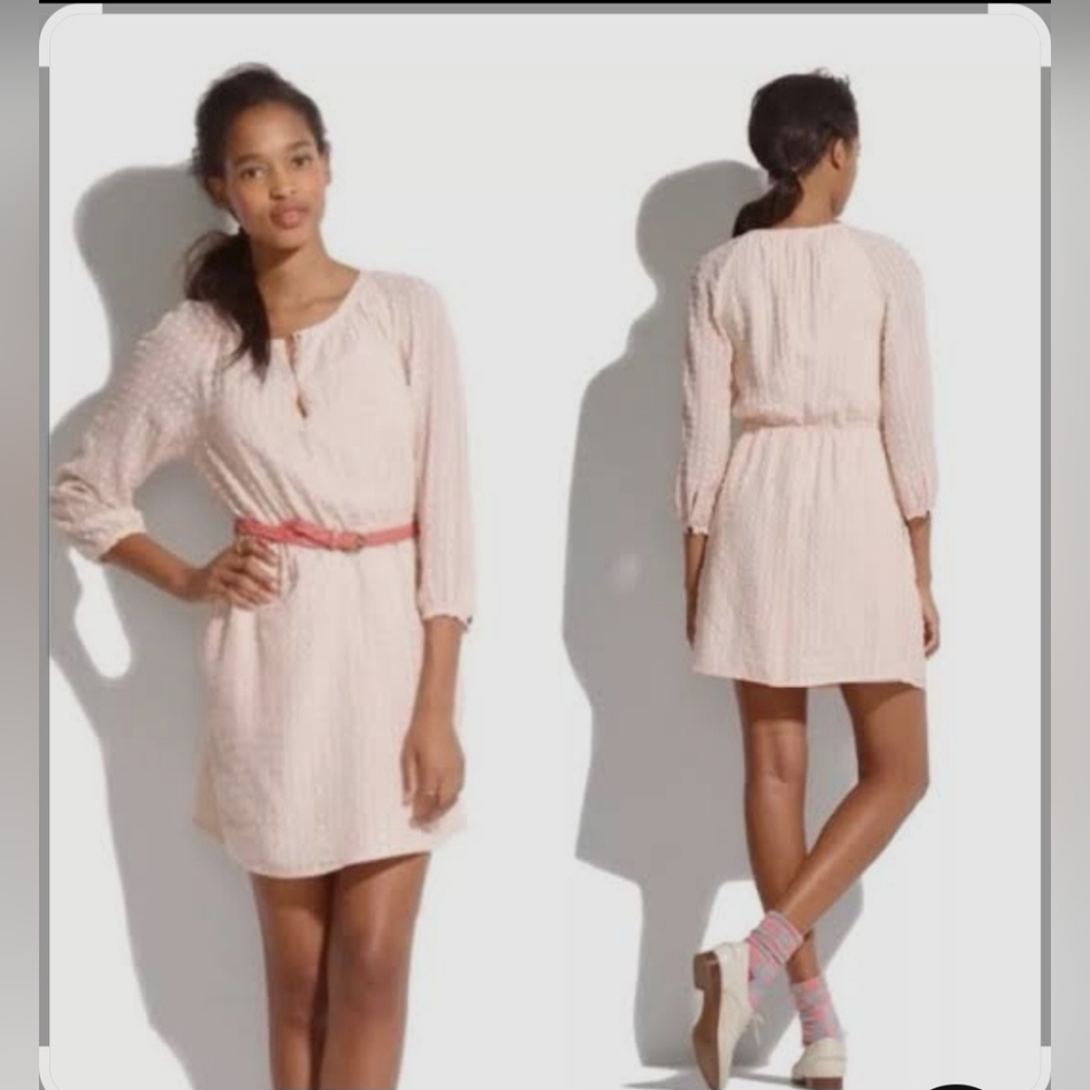 MADEWELL SIZE   0. Elegant Cream Textured Dress